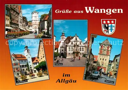 AK / Ansichtskarte Wangen_Allgaeu Frauentor Pfaffenturm Rathaus Martinstor Wangen Allgaeu