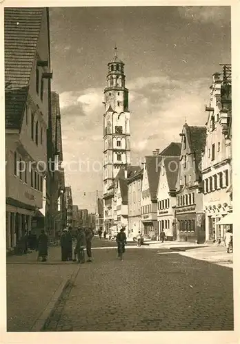 AK / Ansichtskarte Lauingen_Donau Strassenpartie Stadtturm Lauingen Donau