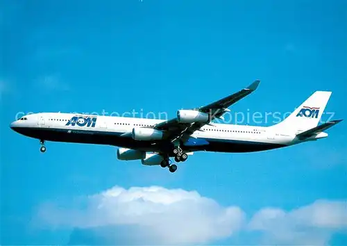 AK / Ansichtskarte Flugzeuge_Zivil AOM A340 313E F GTUA c n 367 Flugzeuge Zivil