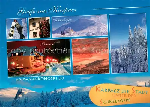 AK / Ansichtskarte Karpacz Schneekoppe Pension Karkonoski Winterlandschaft Karpacz