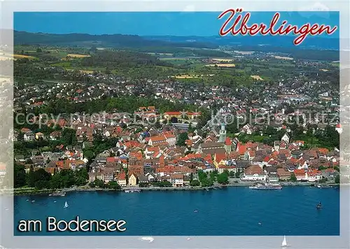 AK / Ansichtskarte ueberlingen_Bodensee Fliegeraufnahme Seepartie ueberlingen Bodensee