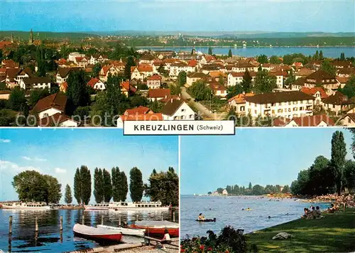 AK / Ansichtskarte Kreuzlingen_TG Blick auf Konstanz Hafen Strandbad Kreuzlingen TG