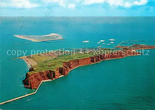 AK / Ansichtskarte Helgoland Insel und Duene Fliegeraufnahme von Westen Helgoland