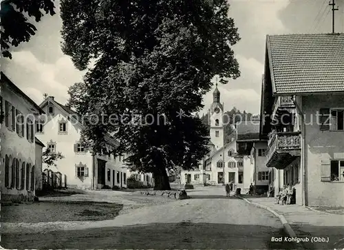 AK / Ansichtskarte Bad_Kohlgrub Hauptstrasse Alter Baum Kirche Bad_Kohlgrub