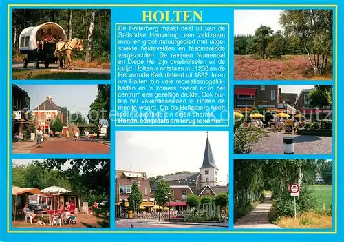 AK / Ansichtskarte Holten_Rijssen Pferdewagen Camping Kirche Waldweg Holten Rijssen