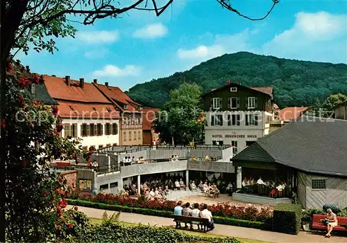 AK / Ansichtskarte Lindenfels_Odenwald Hotel Hessisches Haus Kurkonzert Kurgarten Lindenfels Odenwald