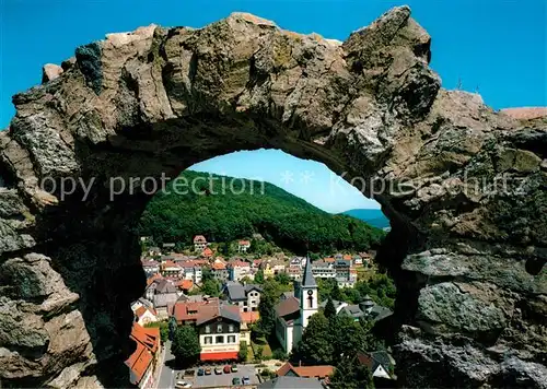 AK / Ansichtskarte Lindenfels_Odenwald Blick durchs Burgfenster Perle des Odenwaldes Lindenfels Odenwald