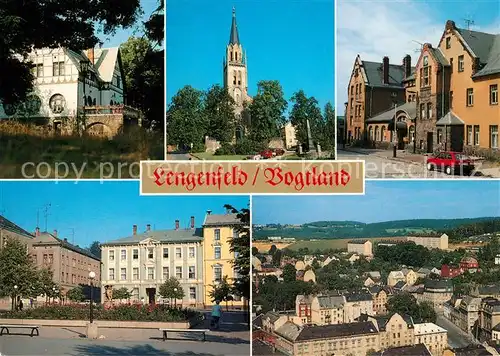 AK / Ansichtskarte Lengenfeld_Vogtland Kirche Blick vom Kirchturm Bahnhof Markt  Lengenfeld_Vogtland