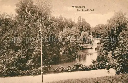 AK / Ansichtskarte Warschau_Masowien Ujazdowski Park Warschau Masowien