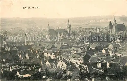 AK / Ansichtskarte Ansbach_Mittelfranken Panorama Ansbach Mittelfranken