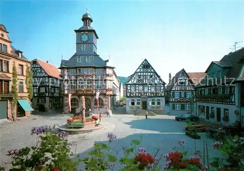 AK / Ansichtskarte Heppenheim_Bergstrasse Marktplatz Rathaus Altstadt Fachwerkhaeuser Heppenheim_Bergstrasse