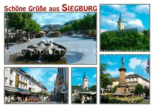 AK / Ansichtskarte Siegen_Westfalen Marktplatz Brunnen Innenstadt Denkmal Schloss Siegen_Westfalen