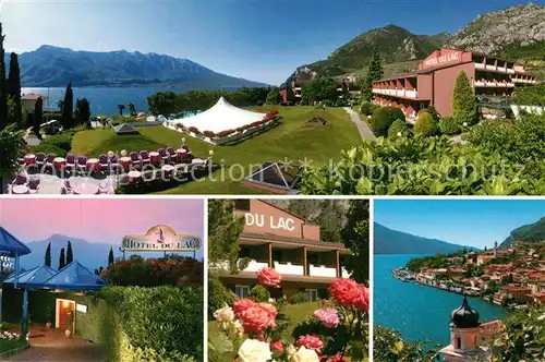 AK / Ansichtskarte Limone_sul_Garda Hotel du Lac Panorama Blick ueber den Gardasee Alpen Limone_sul_Garda