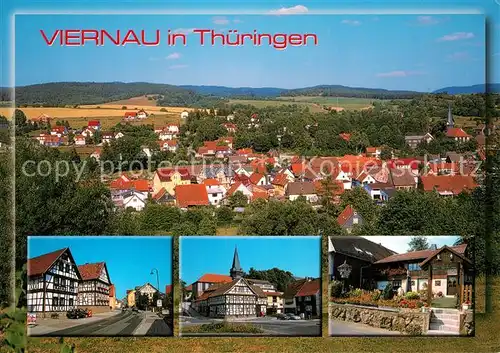 AK / Ansichtskarte Viernau Hauptstrasse Fachwerkhaeuser Kirche Gefluegelmuseum Viernau