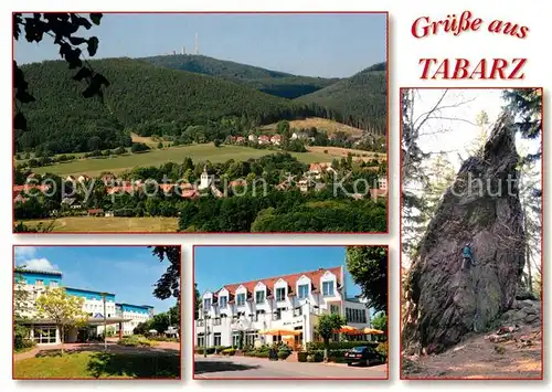 AK / Ansichtskarte Tabarz Panorama Grosser Inselsberg Klinik am Rennsteig Hotel Zur Post  Tabarz