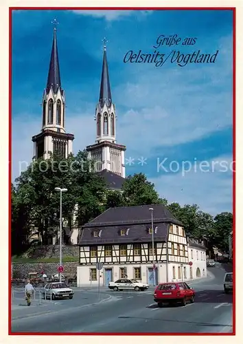 AK / Ansichtskarte Oelsnitz_Vogtland Kirche Sankt Jacobi Zoephelsches Haus  Oelsnitz_Vogtland