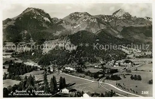 AK / Ansichtskarte Stauden_Fischbachau mit Hammer Breitenstein und Wendelstein Stauden Fischbachau