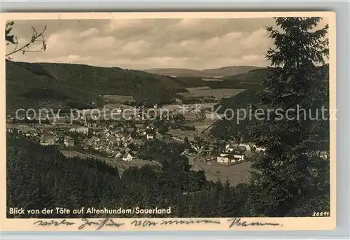 AK / Ansichtskarte Altenhundem Blick von der Toete Altenhundem