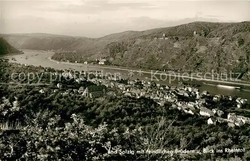 AK / Ansichtskarte Bad_Salzig mit feindlichen Bruedern und Rheintalblick Bad_Salzig