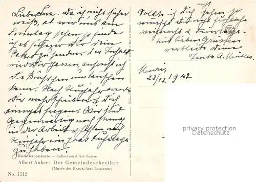 AK / Ansichtskarte Anker_Albert Der Gemeindeschreiber  Anker Albert