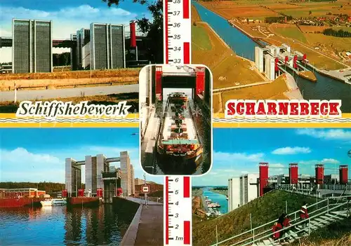 AK / Ansichtskarte Scharnebeck_Lueneburg Schiffshebewerk Frachtkahn Bauwerk Fliegeraufnahme Scharnebeck Lueneburg