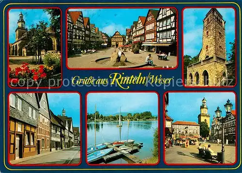 AK / Ansichtskarte Rinteln Marktplatz Hafen Stadtansichten Rinteln