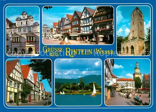 AK / Ansichtskarte Rinteln Marktplatz Fachwerkh?user Museum  Rinteln