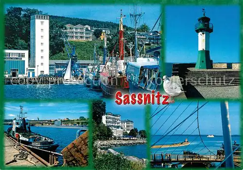 AK / Ansichtskarte Sassnitz_Ostseebad_Ruegen Hafen Leuchtturm Sassnitz_Ostseebad_Ruegen