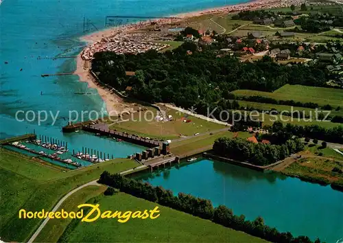 AK / Ansichtskarte Dangast_Nordseebad Schleuse Fliegeraufnahme Dangast_Nordseebad