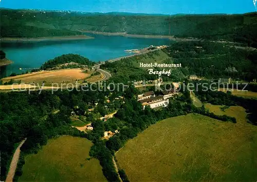 AK / Ansichtskarte Heimbach_Schwammenauel Hotel Restaurant Berghof Rursee Fliegeraufnahme Heimbach Schwammenauel