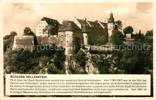 AK / Ansichtskarte Heidenheim_Brenz Schloss Hellenstein Heidenheim Brenz