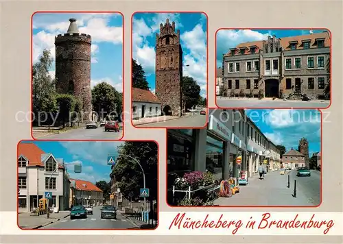 AK / Ansichtskarte Muencheberg Pulverturm Berliner Tor Landhotel Sternthaler Ernst Thaelmann Strasse Muencheberg