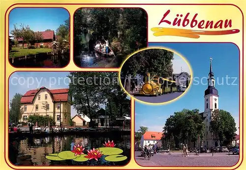 AK / Ansichtskarte Luebbenau_Spreewald Lehder Fliess Dammstrasse Faehrhafen Kirchplatz Luebbenau Spreewald