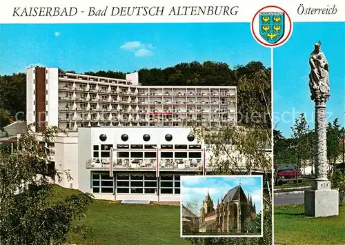 AK / Ansichtskarte Bad_Deutsch Altenburg Kaiserbad Pfarrkirche Marien Saeule Bad_Deutsch Altenburg