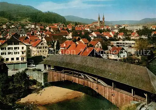 AK / Ansichtskarte Forbach_Baden Holzbr?cke Stadtpanorama Forbach_Baden