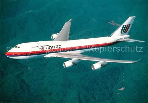 AK / Ansichtskarte Flugzeuge_Zivil United Airlines Boeing 747 400  Flugzeuge Zivil