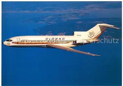 AK / Ansichtskarte Flugzeuge_Zivil Alaska Airlines Golden Nugget Jet Boeing 727 90C N797AS c n 19169 Flugzeuge Zivil