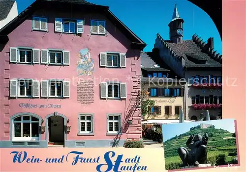 AK / Ansichtskarte Staufen_Breisgau Gasthaus zum Loewen Rathaus Staufen Breisgau