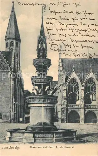 AK / Ansichtskarte Braunschweig Brunnen auf dem Altstadtmarkt Braunschweig