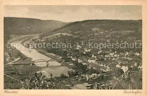 AK / Ansichtskarte Carlshafen_Weser Panorama Carlshafen Weser