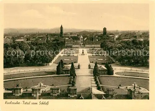 AK / Ansichtskarte Karlsruhe_Baden Panorama vom Schloss Karlsruhe_Baden