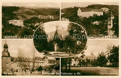 AK / Ansichtskarte Schoenstatt_Vallendar Panorama Bundesheim Wildburg Gnadenkapellchen Altes Bundesheim Schoenstatt_Vallendar