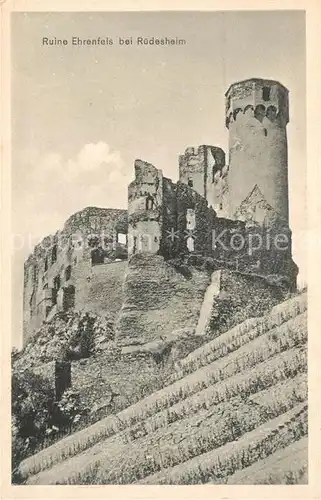 AK / Ansichtskarte Ruedesheim_Rhein Ruine Ehrenfels Ruedesheim Rhein