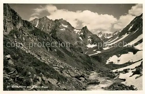 AK / Ansichtskarte Etzlihuette mit Kreuzli Pass Etzlihuette