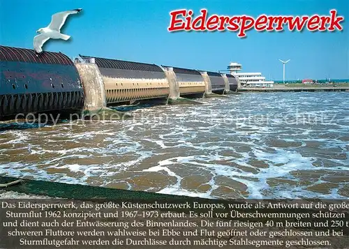 AK / Ansichtskarte Toenning_Nordseebad Eiderdamm Sperrwerk Toenning_Nordseebad