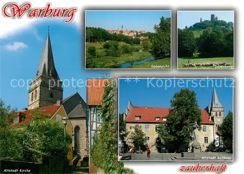 AK / Ansichtskarte Warburg_Westfalen Kirche Rathaus Desenberg Warburg_Westfalen