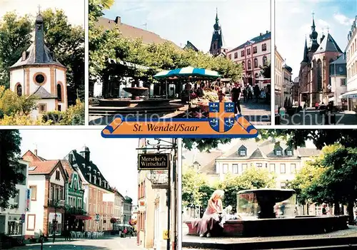 AK / Ansichtskarte Wendel_St Wendelinuskapelle Schlossplatz Balduinstrasse Brunnen Schlossplatz Wendel_St