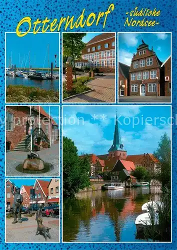 AK / Ansichtskarte Otterndorf_Niederelbe Rathaus Otternbrunnen Kirche Denkmal Lateinschule Otterndorf Niederelbe