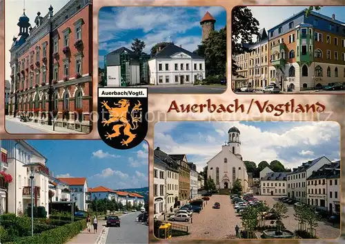 AK / Ansichtskarte Auerbach_Vogtland Rathaus Kaiserstrasse Museum Lindenallee Altmarkt Laurentiuskirche Auerbach_Vogtland