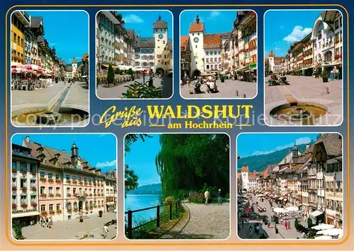 AK / Ansichtskarte Waldshut Tiengen Brunnen Stadtansicht Stadttor Parkanlage Waldshut Tiengen